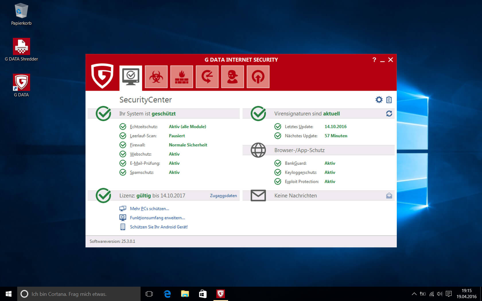 G DATA Screenshot 01 IS Security Center small